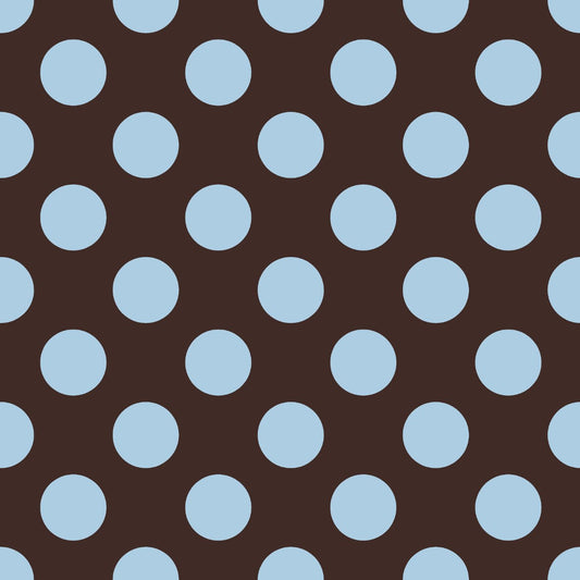 Blue Polka Dots on Brown Background (M33626)