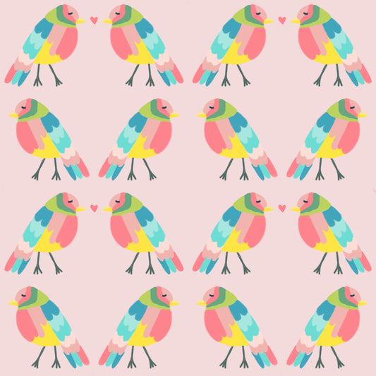 Pájaros coloridos con amor (M10325)