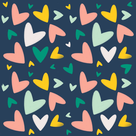 Corazones sobre fondo azul oscuro (M13325)