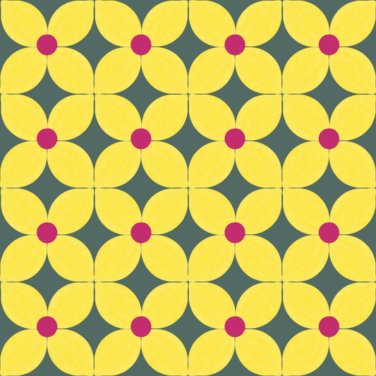 Fiori Geometrici in Giallo (M13525)