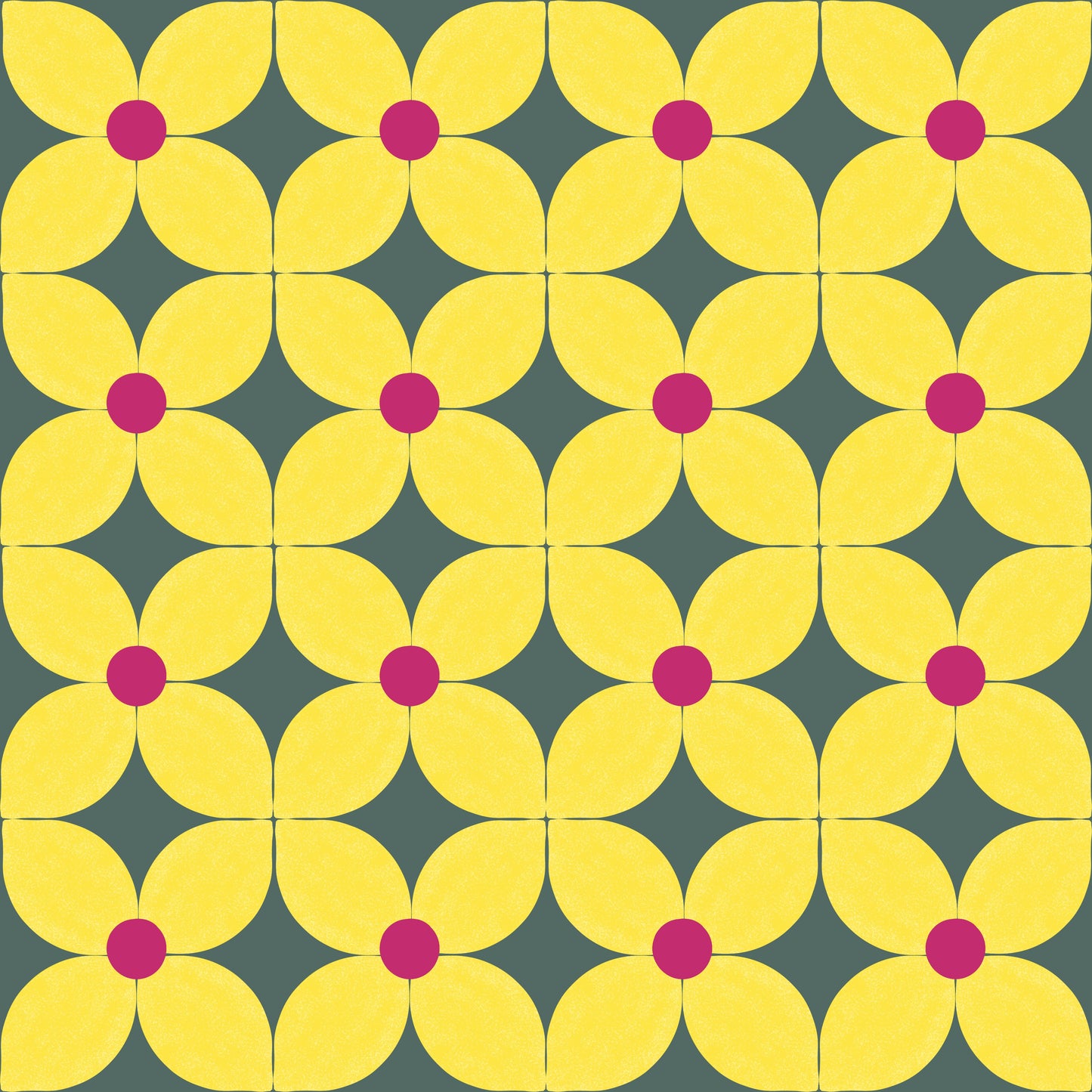 Geometrische Bloemen in Geel (M13525)