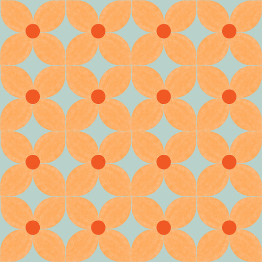 Fiori Geometrici in Arancione (M13625)
