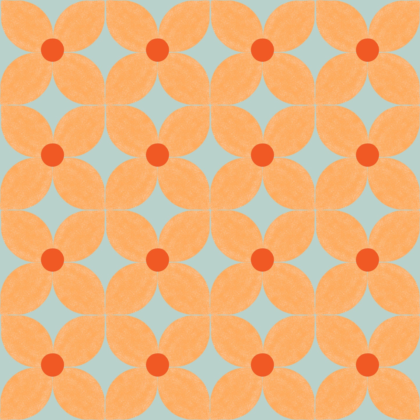 Geometrische Bloemen in Oranje (M13625)