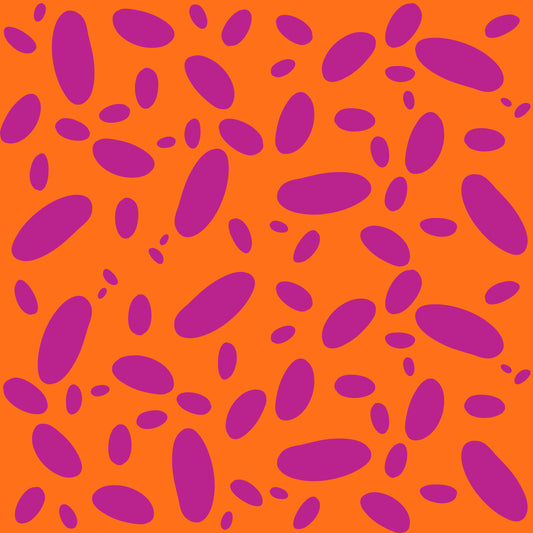Manchas rosas, fondo naranja (M14125)