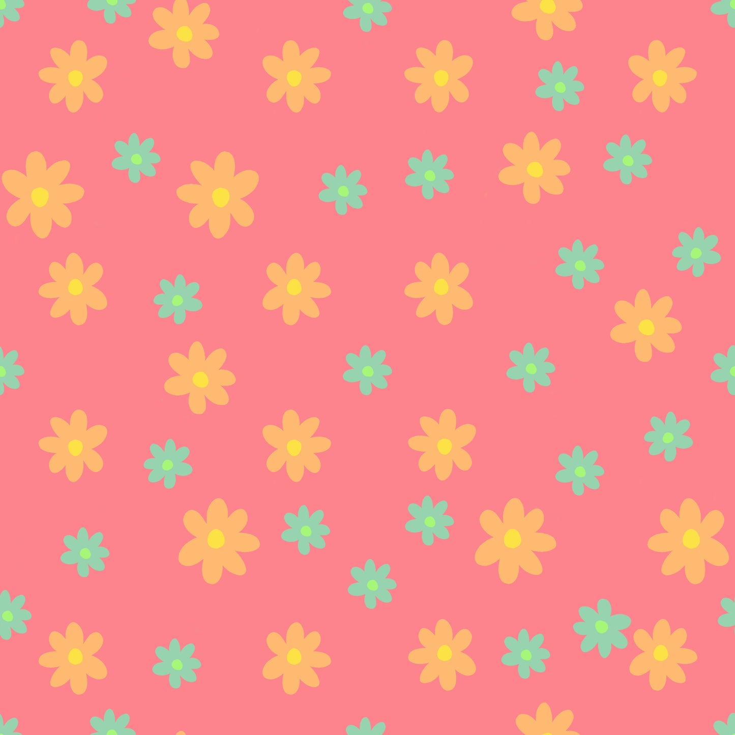 Bloemetjes op Barbie-roze achtergrond (M18225)