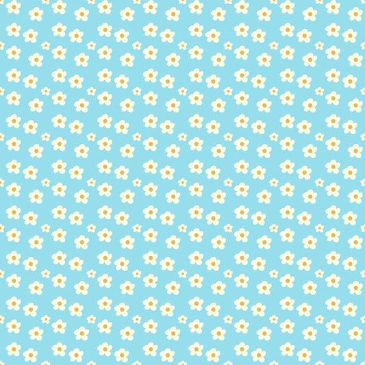 Bloemencrème op blauwe achtergrond (M29426)