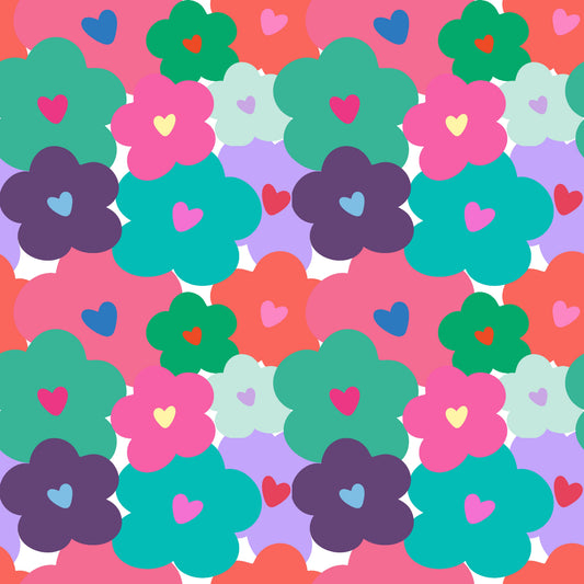 Bloemen met harten in het midden (M29726)