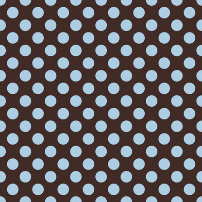 Blauwe Polkadots op Bruine Achtergrond (M33626)