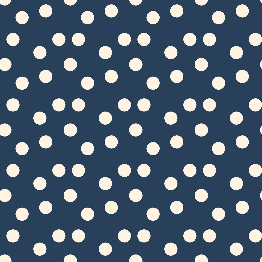 Polka Dots Off-White em Fundo Azul (M37826)