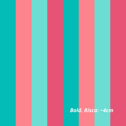 Riscas Tons Turquesa e Coral (M31726)