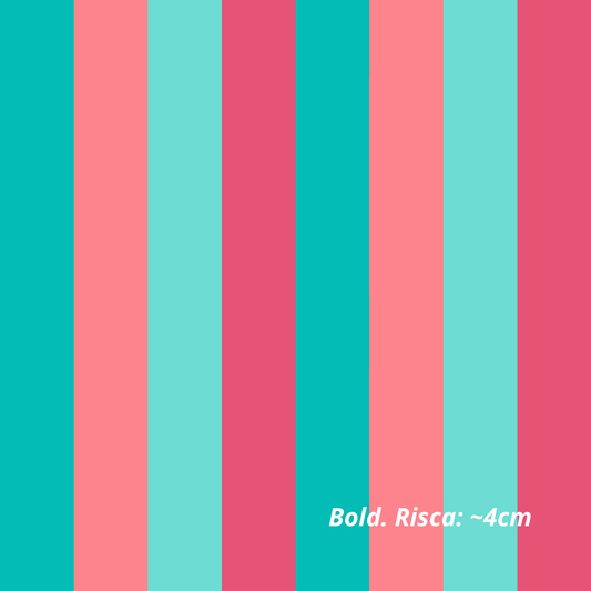 Riscas Tons Turquesa e Coral (M31726)