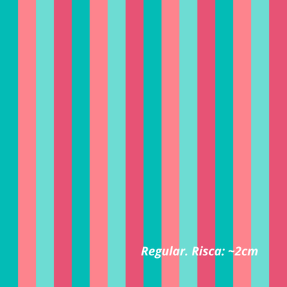 Riscas Tons Turquesa e Coral (M31726)