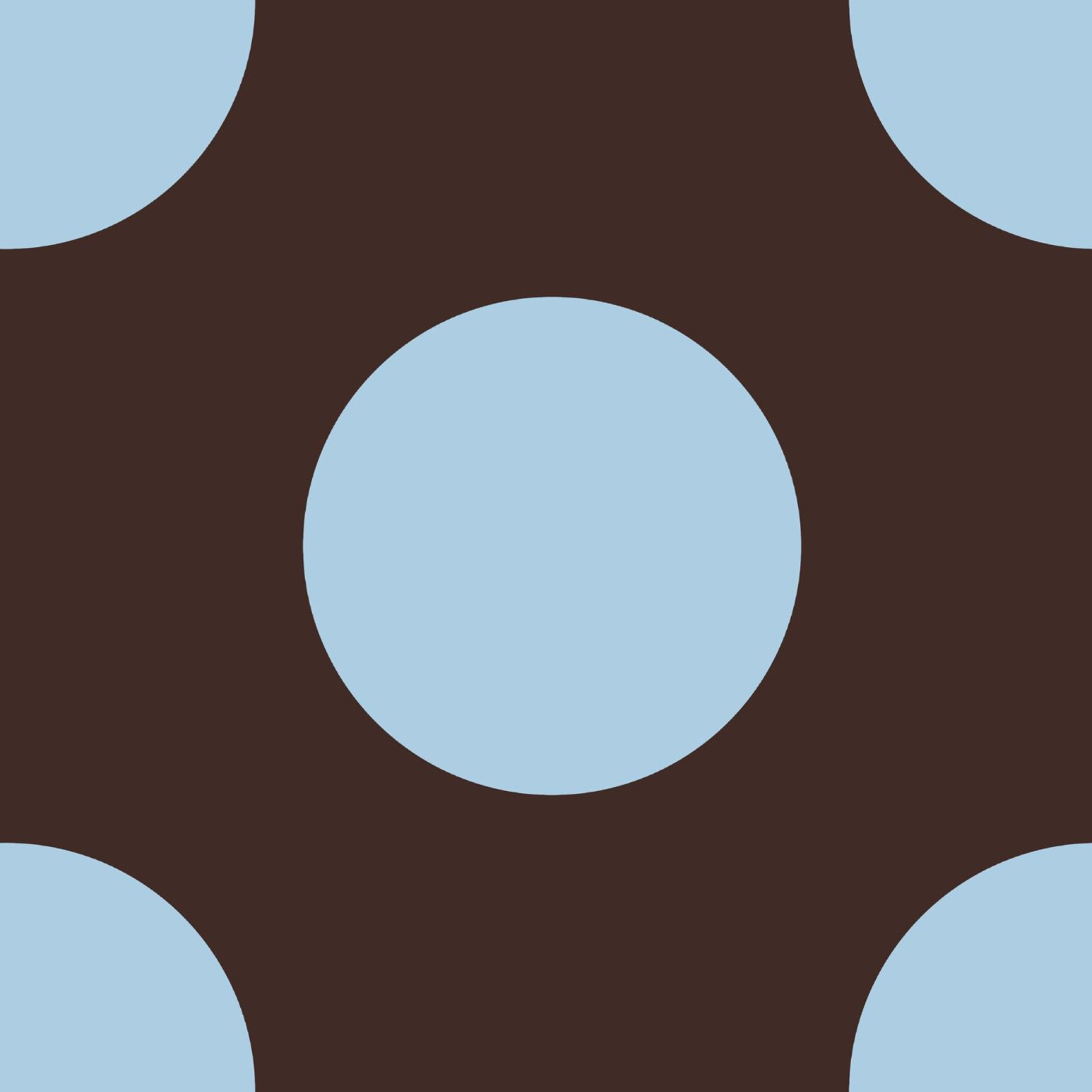 Blauwe Polkadots op Bruine Achtergrond (M33626)