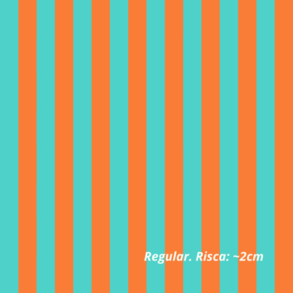 Turquoise en Oranje Strepen (M27526)