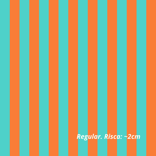 Rayas Turquesa y Naranja (M27526)
