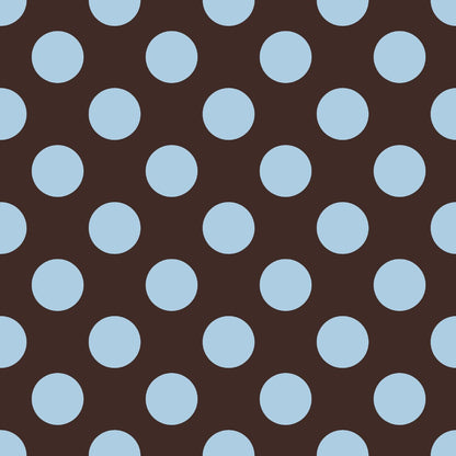 Blauwe Polkadots op Bruine Achtergrond (M33626)