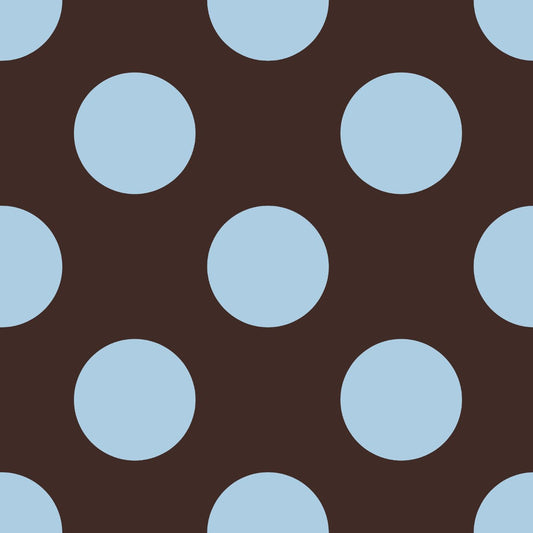 Blue Polka Dots on Brown Background (M33626)