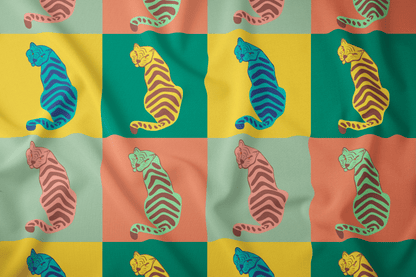 Bunte Tiger in Quadraten (M10025)