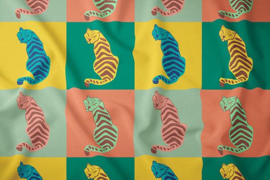 Tigres Coloridos em Quadrados (M10025)