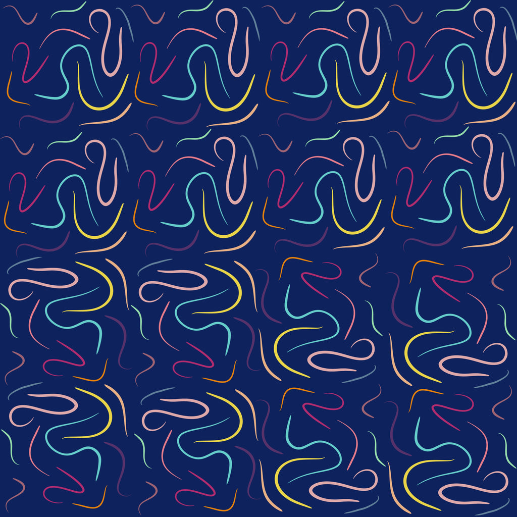 Bright Stripes on Navy Blue Background (M11025)