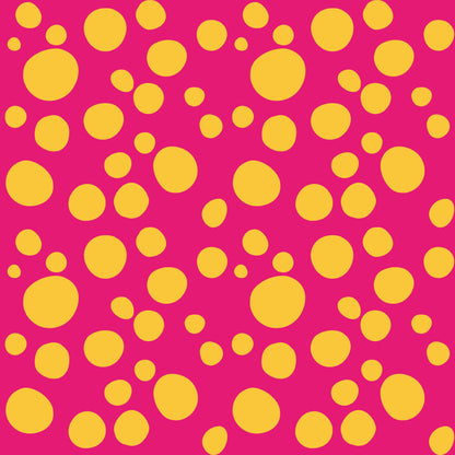 Yellow Polka Dots on Pink Background (M11525)