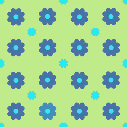 Blauwe bloemen op groene achtergrond (M17425)