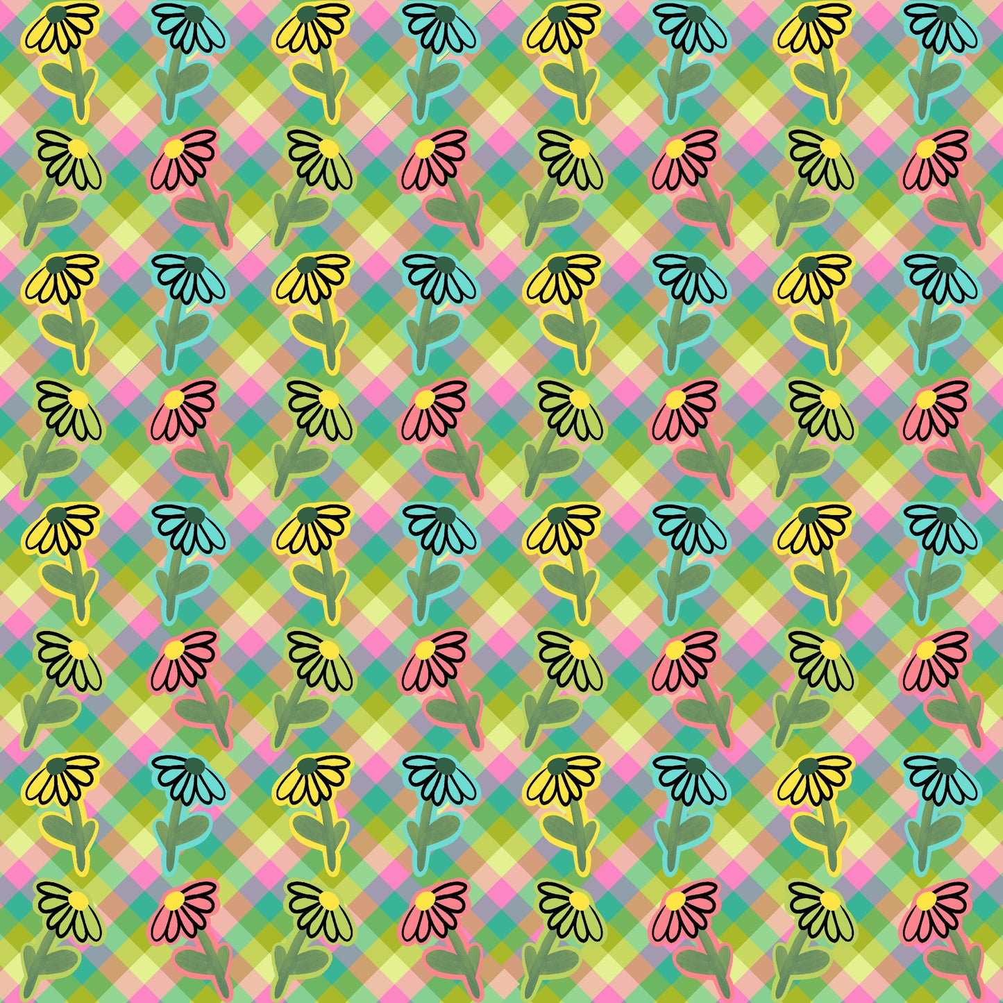 Gänseblümchen im Karomuster (M27726)