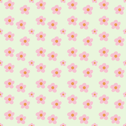 Roze bloemen op lichtgroene achtergrond (M29226)