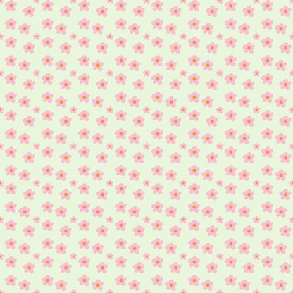 Roze bloemen op lichtgroene achtergrond (M29226)