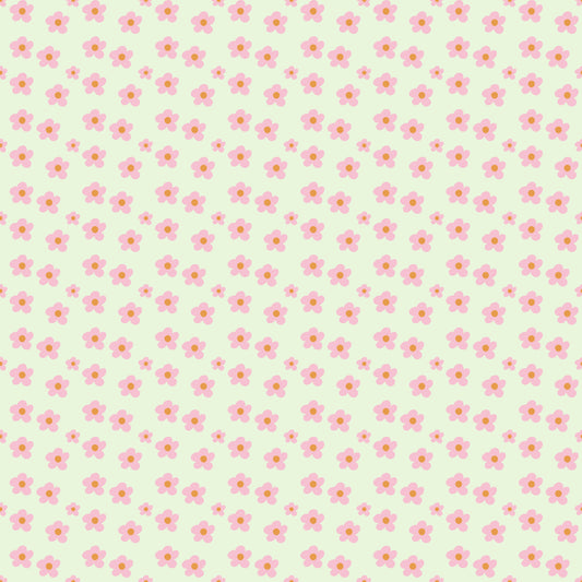 Flores Rosa e em Fundo Verde Claro (M29226)