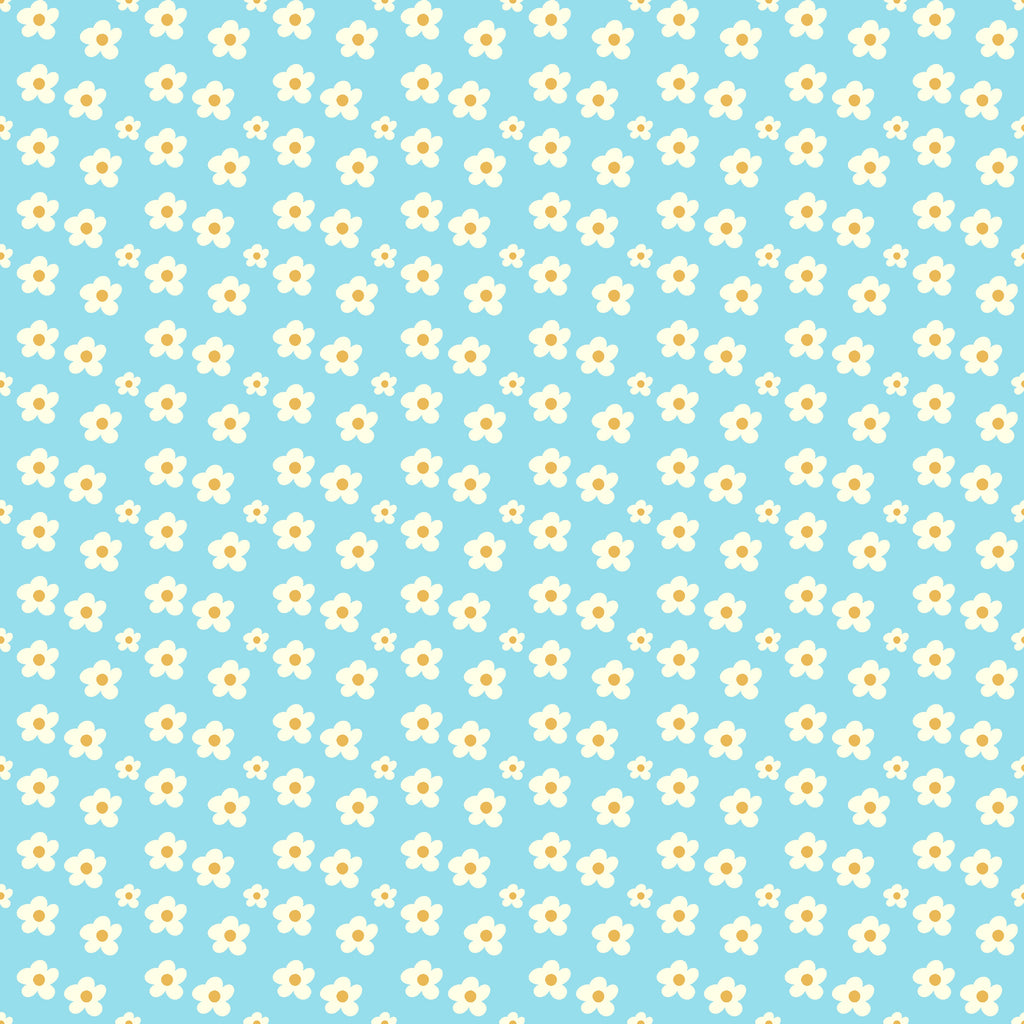 Blumencreme auf blauem Grund (M29426)