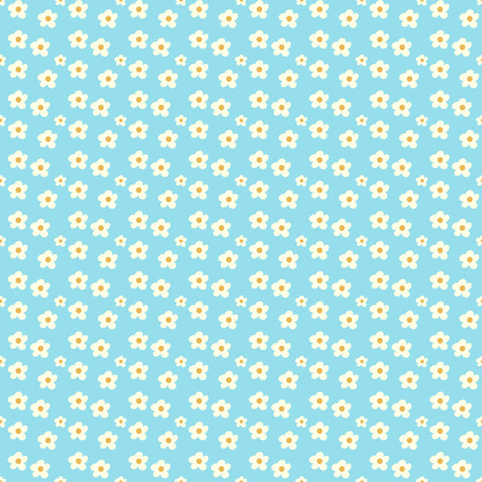 Flores Creme em Fundo Azul (M29426)