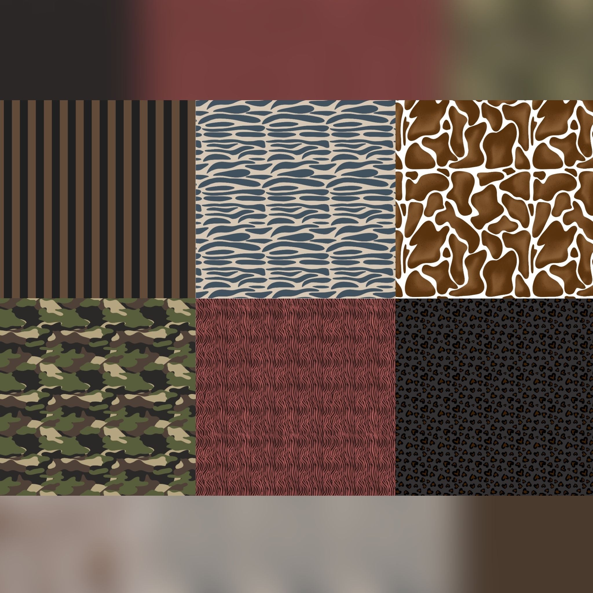 Blue Polka Dots on Brown Background (M33626)