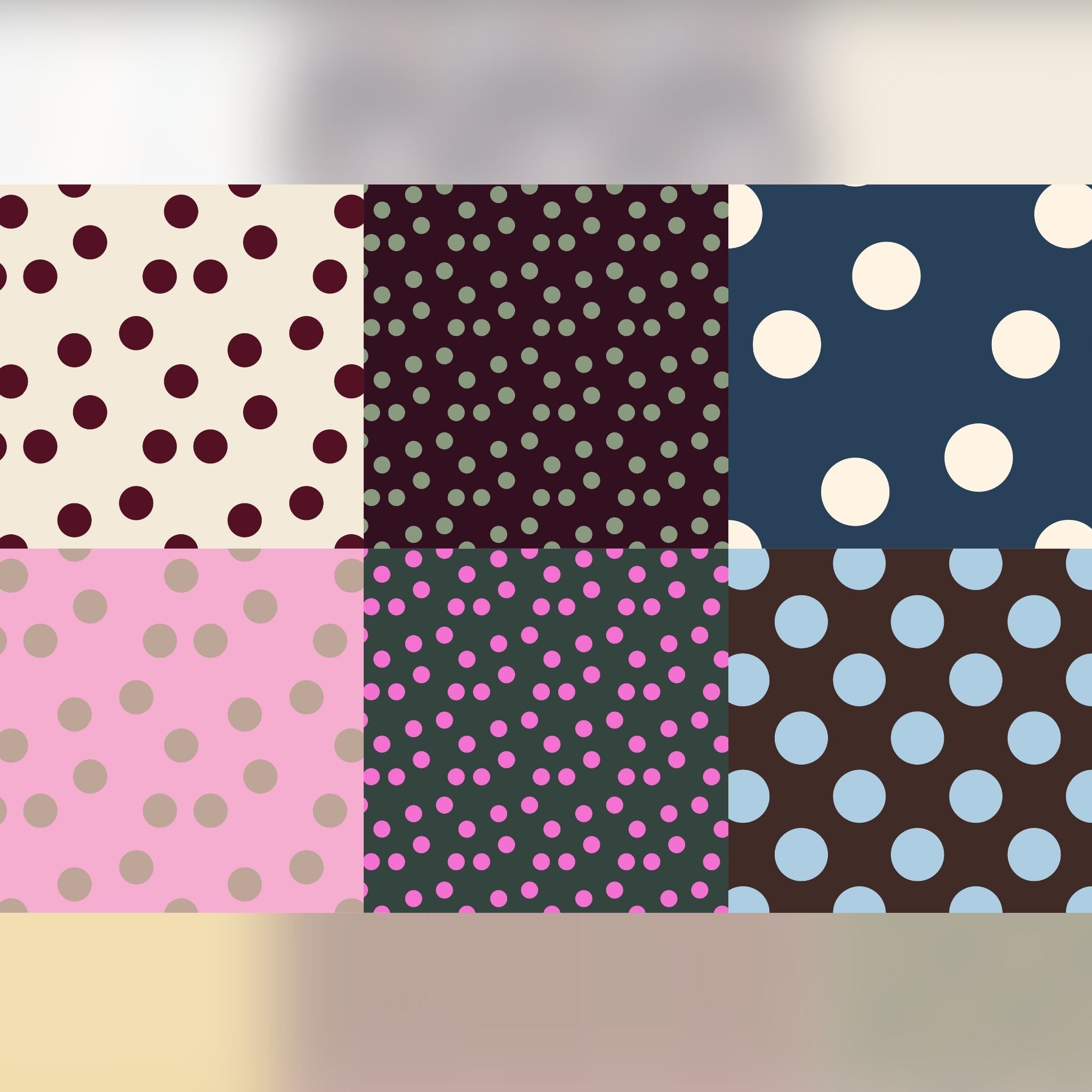 Blaue Polka Dots auf braunem Hintergrund (M33626)