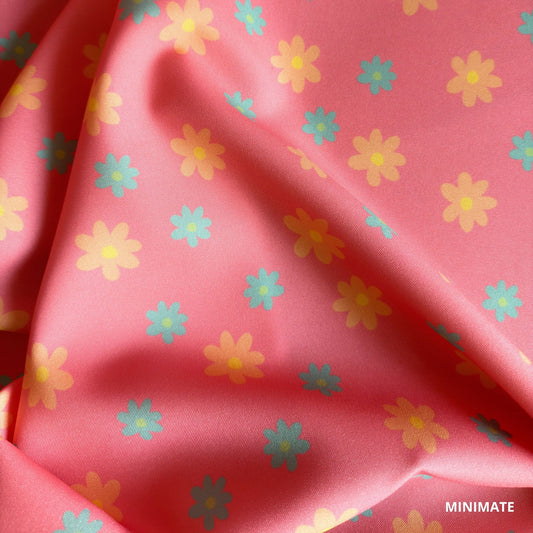 Bloemetjes op Barbie-roze achtergrond (M18225)