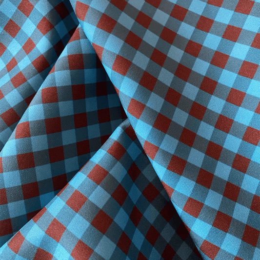 Vichy Azul e Castanho (M22025)