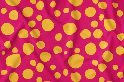 Yellow Polka Dots on Pink Background (M11525)