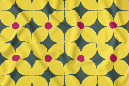 Flores Geométricas em Amarelo (M13525)