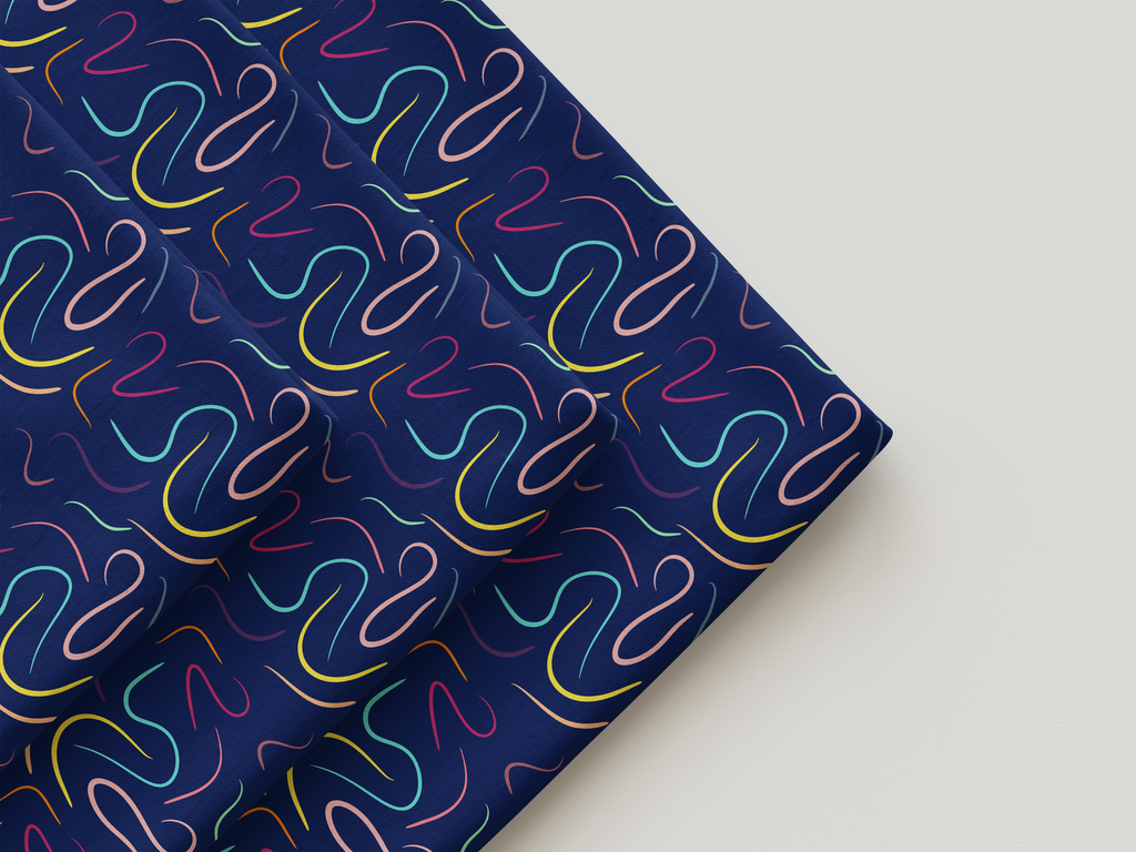 Bright Stripes on Navy Blue Background (M11025)